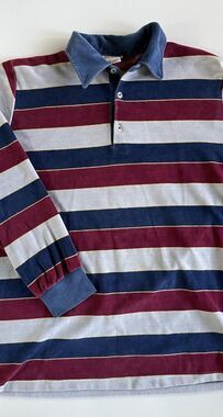 XL Vintage 70’s/80’s Grand Slam Munsingwear Long Sleeve Velour Striped Shirt